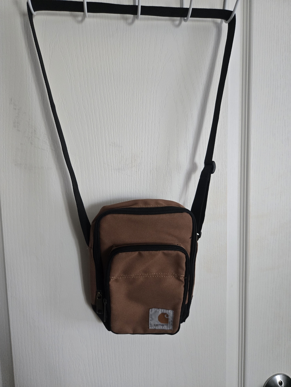 Carhartt Brown Crossbody Organizer Pouch with Black Strap